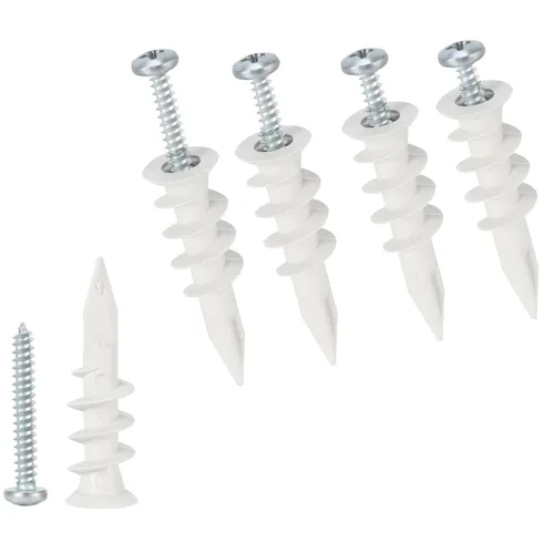 Anclajes de plástico autoperforantes para paneles de yeso con tornillos, tornillos de expansión, 40 piezas (20 pares)