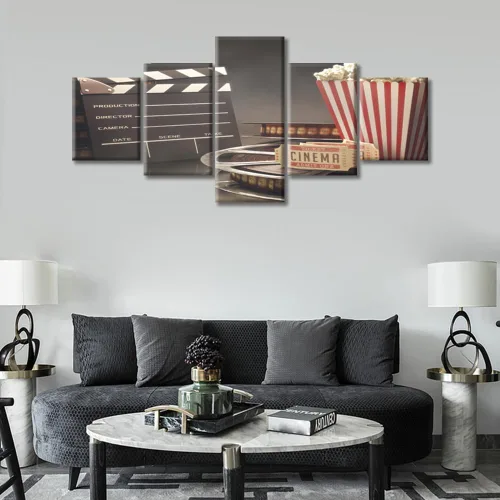 Miniatura 4 de 5 paneles para decoración del hogar, cine y cine, cuadros antiguos de película, decoración de pared para sala de estar, obra de arte, decoración