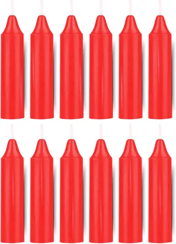 Miniatura 25 de Juego de 20 velas cónicas de color sólido, velas de cera de parafina sin goteo de 4 pulgadas con mecha de algodón, ideal para bodas, shabat, Rojo
