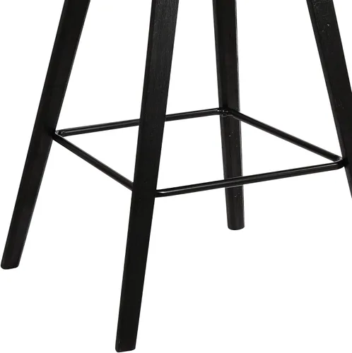 Miniatura 14 de Armen Living Fox - Taburete de bar moderno de mediados de siglo de piel sintética gris y madera negra de 25.5 pulgadas Piel sintética gris/negro