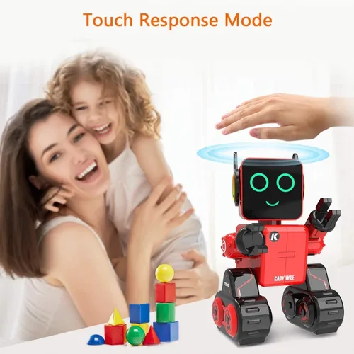 Miniatura 5 de Robots para niños, robot de control remoto, luz LED interactiva inteligente, habla, movimientos de baile, banco de monedas integrado, programable