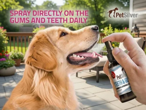 Miniatura 2 de PetSilver Spray de dientes y encías, plata quelatada, ambientador natural para el aliento de perro, limpieza dental para gatos y perros sin