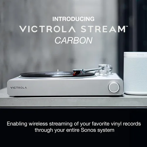 Miniatura 2 de Victrola Stream Carbon - Tocadiscos de 2 velocidades con transmisión Wi-Fi con Bluetooth, funciona con Sonos, transmisión Wi-Fi UPnP, relé listo