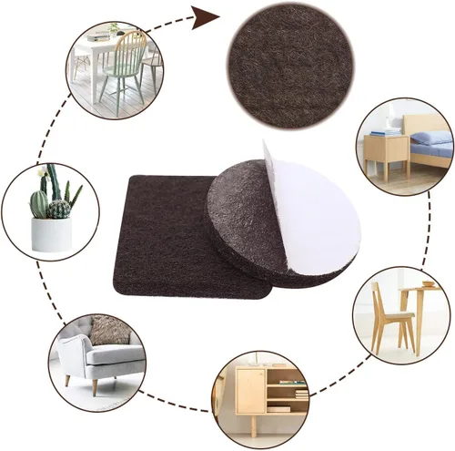 Miniatura 2 de Yelanon Almohadillas de fieltro para muebles, 56 unidades (1+2 pulgadas), almohadillas de fieltro de alta calidad para patas de silla, protectores