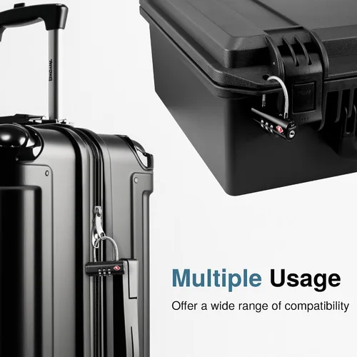 Miniatura 7 de Puroma Paquete de 2 cerraduras de equipaje aprobadas por la TSA, cerraduras TSA para equipaje de viaje, combinación reiniciable, aleación de zinc