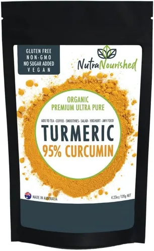 Miniatura 4 de Cúrcuma orgánica 95% polvo de curcumina – 1500 mg de extracto con pimienta negra – Sin OMG, vegano, sin gluten, suplemento natural – 4.23 oz