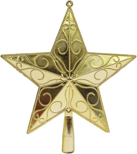 Miniatura 37 de YYCRAFT Adorno de Estrella con Purpurina para la Punta del Árbol Decoración Navideña - 6 Pulgadas, Rojo