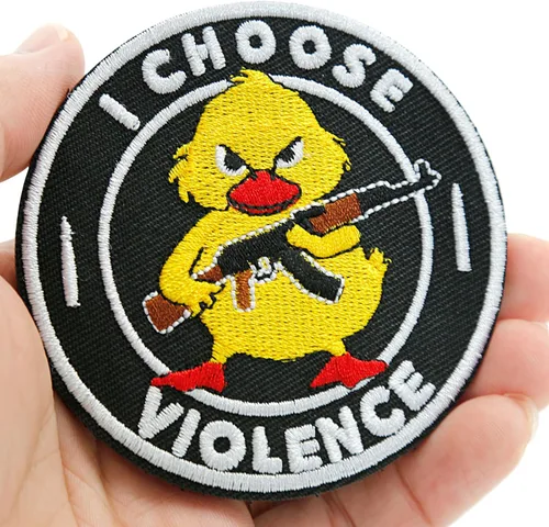 Miniatura 7 de XMJY I Choose Violence Duck Patches, parches bordados de 3 pulgadas de gancho y bucle, apliques divertidos y divertidos para mochilas tácticas