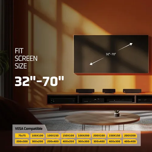 Miniatura 4 de LionBeam Soporte de pared resistente para TV de 32" a 70" con capacidad para hasta 100 libras Max Vesa 400 x 400 Monitores Soporte de montaje