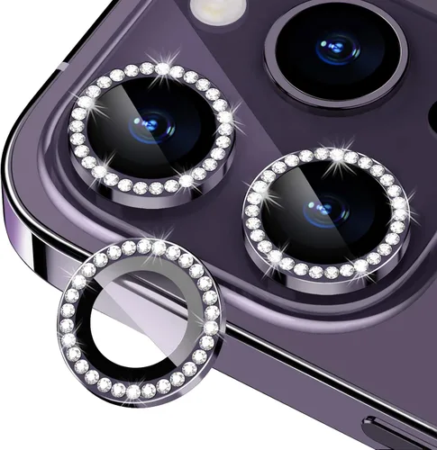 Miniatura 18 de Protector de Lente de Cámara Bling para iPhone 17 Pro / 17 Pro Max, Anillo de Metal con Diamante Individual con Dureza 9H, Protector de Pantalla