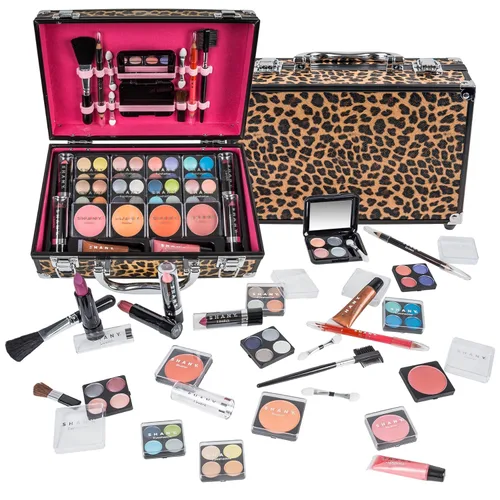 SHANY Carry All - Estuche de maquillaje con juego de maquillaje profesional, pinceles de belleza, pintalabios, sombras de ojos, rubores, polvos y