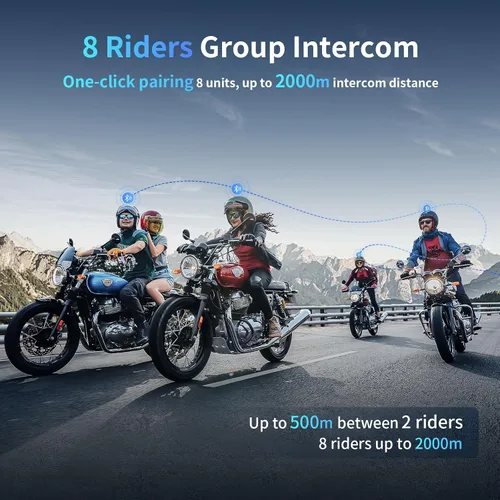 Miniatura 2 de Fodsports M1-S PLUS - Auriculares Bluetooth para motocicleta con intercambio de música, silencio de micrófono, FM, potente batería de 900 mAh