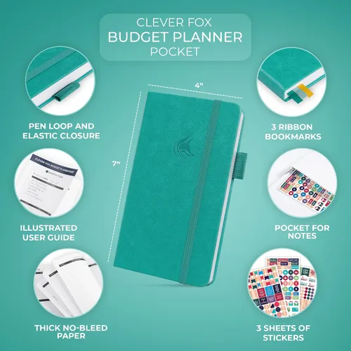 Miniatura 2 de Clever Fox Planificador de presupuesto de bolsillo, mini cuaderno de seguimiento de gastos. Organizador de presupuestos mensual, cuaderno