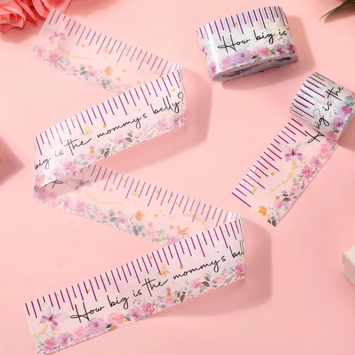 Miniatura 6 de Coume 2 rollos de cinta métrica para baby shower, 2 pulgadas x 150 pies, cinta métrica de vientre para baby shower, regalos y suministros de fiesta