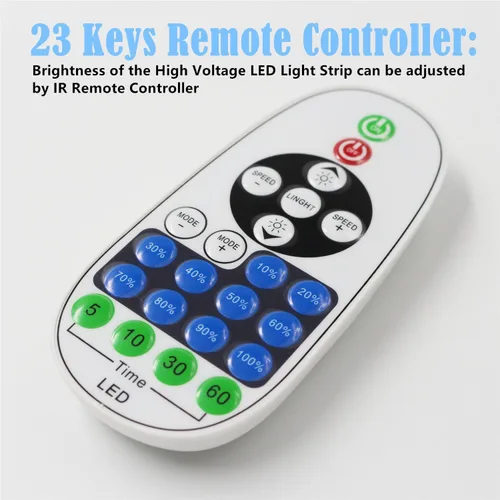 Miniatura 3 de Adaptador de fuente de alimentación con receptor IR+23 teclas de control remoto para 360° LED NEON Light (16.4 ft-65.6 ft)