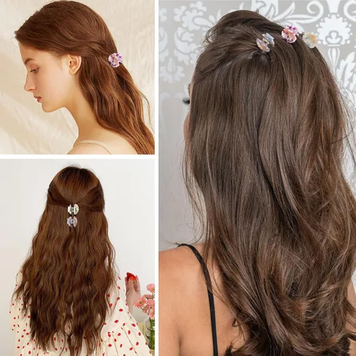 Miniatura 9 de Lurrose Pinzas para el pelo de concha marina: pequeños clips de mandíbula de concha, mini accesorios para el cabello de playa para disfraz de sirena