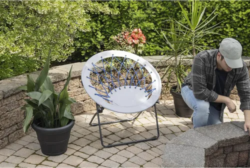 Miniatura 2 de Zenithen Silla plegable redonda con marco de metal para interiores y exteriores, para dormitorio, actividades al aire libre, películas