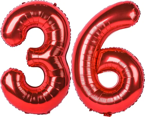 Miniatura 64 de Globo gigante de helio de 40 pulgadas, número 0 rojo, de poliéster, película de aluminio, 0-9, para niña y niño, autoinflable, dígito cero