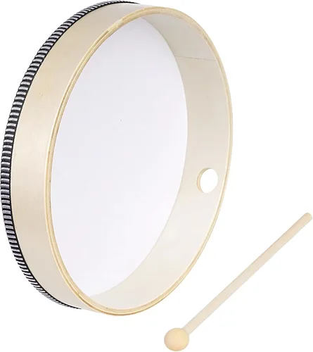 Miniatura 5 de Nydotd 3 piezas de tambor de mano de percusión de madera con barra de tambor de 12 pulgadas, 10 pulgadas, 8 pulgadas, instrumentos de percusión