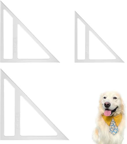 Miniatura 7 de CHGCRAFT 3 bandanas para perros, plantillas de costura acrílicas, plantillas de acolchado creativas, reglas de costura para perros pequeños