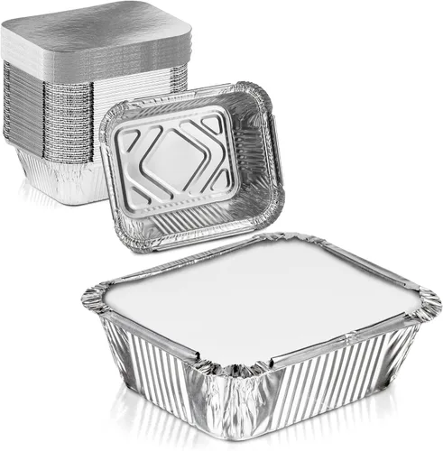 Miniatura 3 de Rectangular Board Lid for 5 LB Aluminum Oblong Pan Foil Laminated Underside for Heat Retention Disposable Flat Covers for Catering Takeout Meal