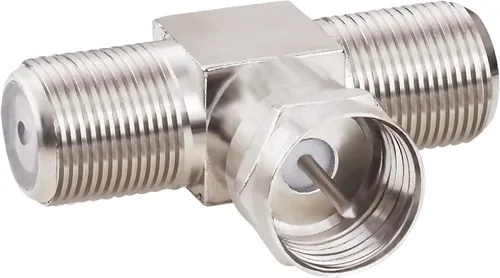 Goupchn F-Type - Adaptador de divisor de cable coaxial de 3 vías F macho a doble F hembra RG6 1 paquete para TV, video, cable de antena, satélite,