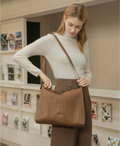 Miniatura 7 de Telena Bolsos Hobo de cuero para mujer, bolsos cruzados grandes para mujer, a la moda, con correa ajustable