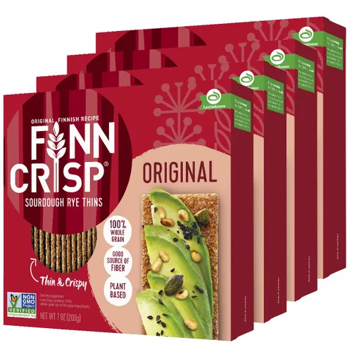 Miniatura 7 de Finn Crisp Original Rye Crispbread de 7 onzas, Pedido al Por Mayor de 18 Paquetes Galletas de Pan Crujiente de Centeno Delgadas y Crujientes