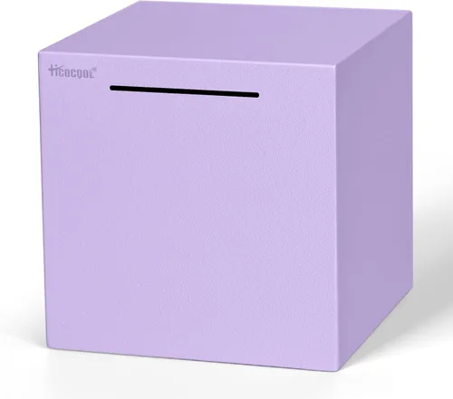 Miniatura 12 de hicocool Alcancía para adultos debe romperse para abrir, alcancía de acero inoxidable para adultos para dinero real, banco de dinero de metal Negro