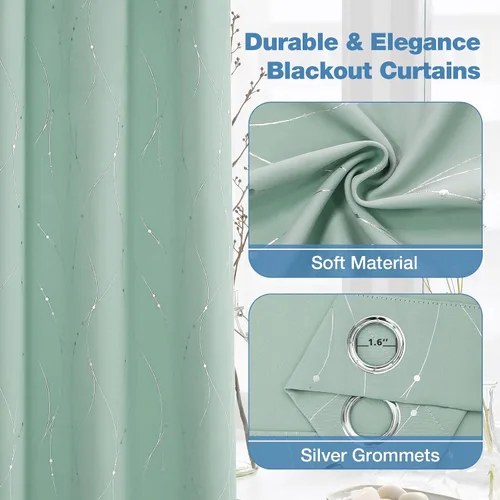 Miniatura 4 de BUHUA - Paneles de cortinas opacas para sala de estar, cortinas grises con aislamiento térmico, cortinas de ventana para dormitorio - 72 pulgadas