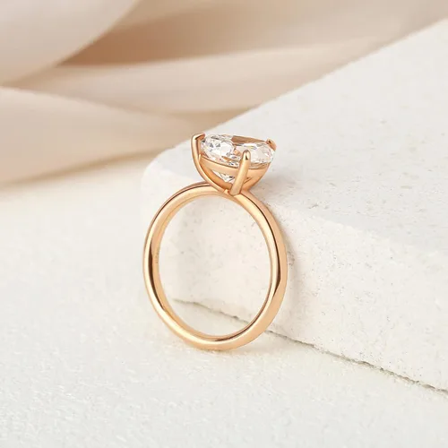 Miniatura 4 de Anillo de moissanita de 3.0 quilates, anillo de boda en forma de pera, anillos solitarios de plata de ley 925, anillo de compromiso de corte de pera