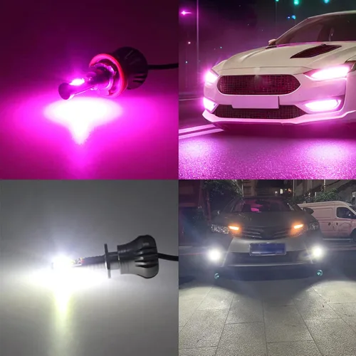 Miniatura 6 de Switchback - Bombillas LED estroboscópicas de destello blancas y rosa púrpura H1 súper brillantes, luz antiniebla o luces de conducción diurna