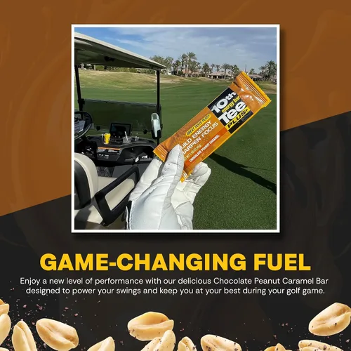 Miniatura 6 de 10th Tee Plus+ Barra de chocolate y caramelo de maní hecha con ingredientes naturales, barras de 1.76 onzas (12 unidades) Barra energética de golf