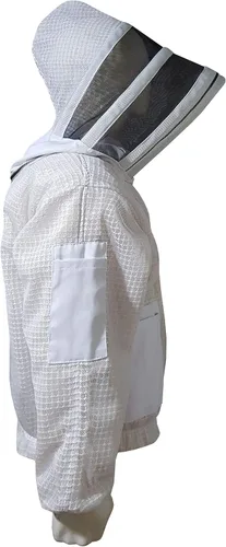 Miniatura 5 de Brutul Bee - Chaqueta ventilada de apicultura de 3 capas de protección completa para apicultores, chaqueta ultraligera con velo de esgrima