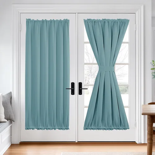 Miniatura 47 de Cortina térmica para puerta con bolsillo para barra, opacas, tratamiento de ventanas con ojales y ojales Deconovo 1 panel