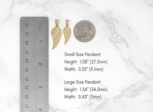 Miniatura 2 de CaliRoseJewelry - Colgante de oro amarillo de 10 k y 14 k con alas de ángel