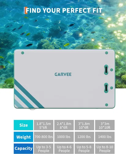 Miniatura 6 de Muelle flotante inflable, plataforma de muelle de aire, superficie antideslizante, flotadores gruesos para lago con bolsa de transporte portátil
