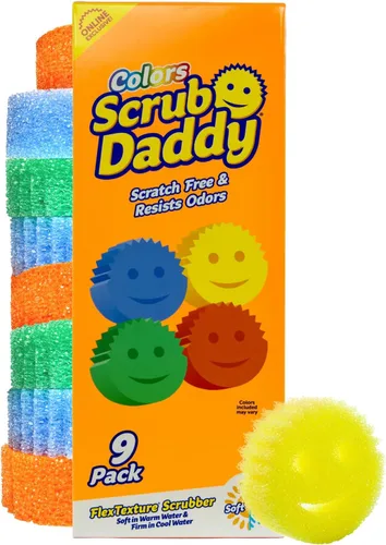 Miniatura 10 de Scrub Daddy Esponjas de Color – Esponjas multiusos para platos sin arañazos para limpieza de cocina, baño y hogar – Hechas con espuma de polímero