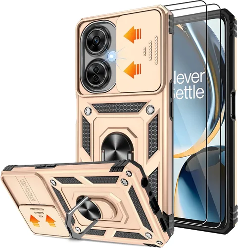Miniatura 13 de Gritup Funda compatible con OnePlus Nord N30 5G con cubierta deslizante para cámara y protector de pantalla (paquete de 2), soporte de anillo Negro