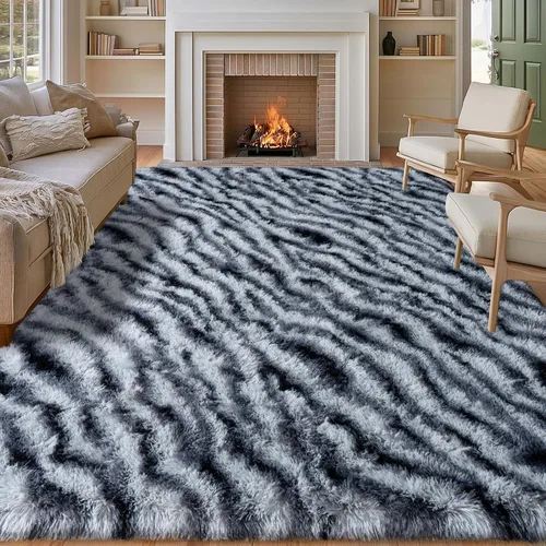Miniatura 38 de qulint Alfombra negra para dormitorio, alfombra de área pequeña de 2 x 3 pies para habitación de niños, alfombra suave y mullida para sala de estar