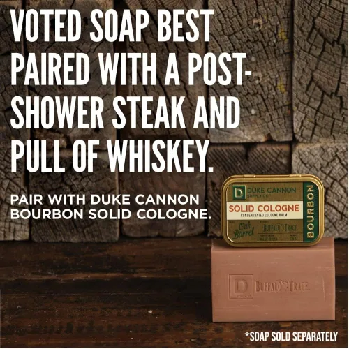 Miniatura 8 de Duke Cannon Supply Co. Colonia Sólida para Hombres Bourbon (Aroma Amaderado, Barril de Roble Carbonizado) - Bálsamo Concentrado, Lata Conveniente