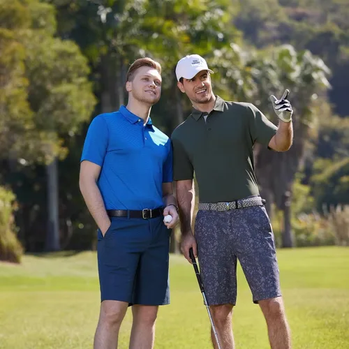 Miniatura 3 de Men's Golf Polo Shirts Short Sleeve Striped Performance Moisture Wicking Dry Fit Golf Shirts for Men