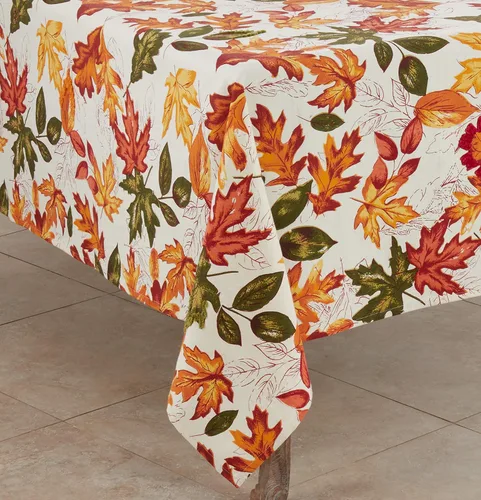 Miniatura 5 de SARO LIFESTYLE L'automne Collection - Mantel bordado con hojas de otoño, 50 x 70 pulgadas, multicolor