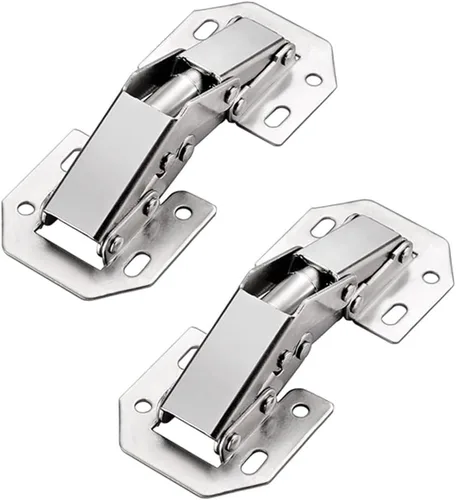 Miniatura 2 de QRity 2X Paquete de Bisagras para Puerta de Gabinete de Cocina Bisagras Ocultas para Puerta de Armario - Sin Ranura Requerida - Fácil de Instalar