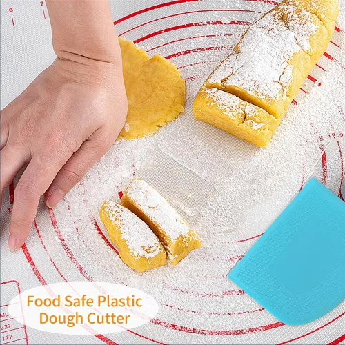 Miniatura 6 de ALLTOP Espátula de cuenco y rascador de banco, herramienta de plástico flexible multiusos para repostería, raspadores de alimentos para masa de pan