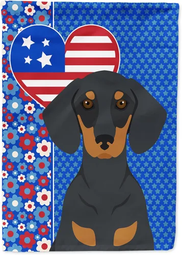 Miniatura 117 de Caroline's Treasures WDK5119GF - Bandera de jardín americana de Airedale Terrier de Estados Unidos, color negro y tostado, bandera decorativa