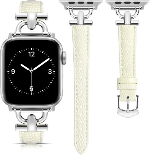 Miniatura 10 de Correa de cuero compatible con las bandas de Apple Watch para mujeres, correa elegante y elegante para iWatch Series 11/10/9/8/7/6/5/4/3/2/1/se