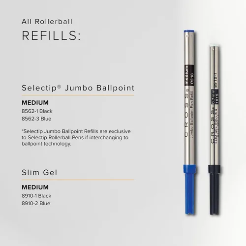 Miniatura 7 de A.T. Cross-Recambios para bolígrafo de gel Selectip de tinta mediana, Negro