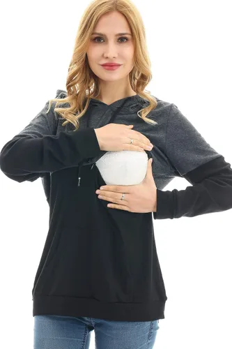 Miniatura 5 de Bearsland Sudadera de lactancia materna con capucha y bolsillos para mujer