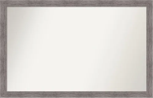 Amanti Art Espejo de baño gris para sobre el fregadero, 31 x 48 pulgadas, espejo de tocador rectangular estrecho de color gris, marco de madera
